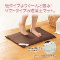 Japan Diatom Quick-Drying Mud Floor Mat with Two Covers (Soft Type) 60×40cm